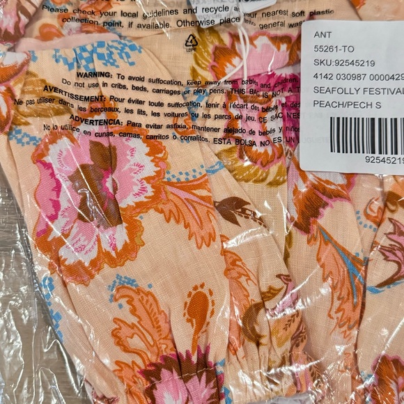 NWT Seafolly Crop Top in Peach - Picture 6 of 7